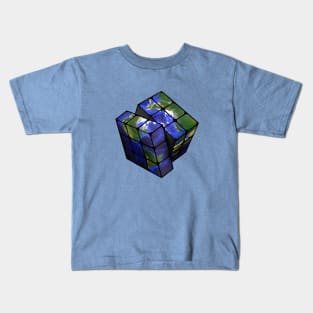 Earth Cube - Rubik's Cube Inspired Design for people who know How to Solve a Rubik's Cube Kids T-Shirt